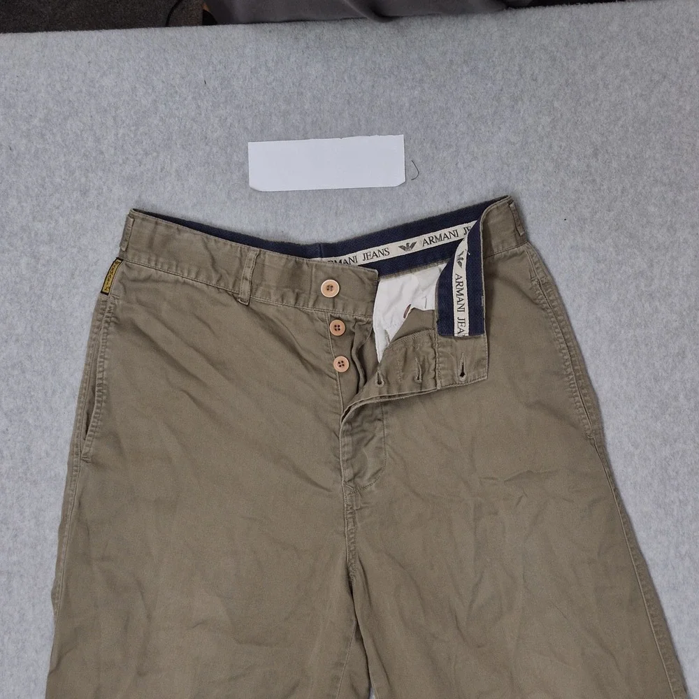 Armani Jeans Men Pants 33 Green Casual Button Fly 27